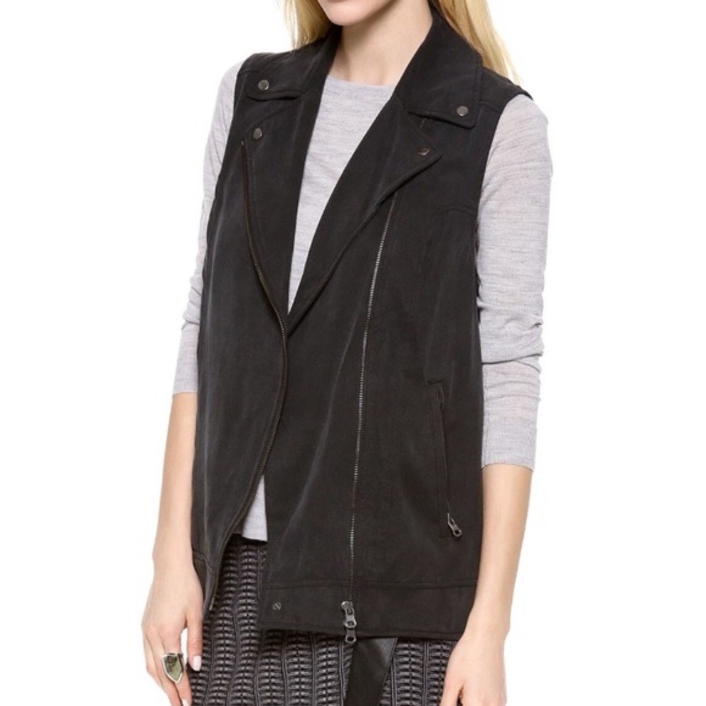 Club Monaco black Whitney Moto vest size small